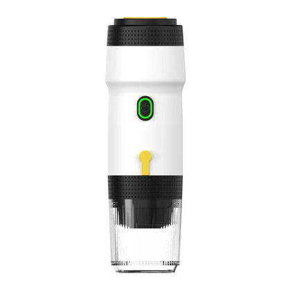 White 3-in-1 Portable Electric Espresso Maker - Rechargeable Travel Coffee Machine for Capsules & Ground Coffee - Mekamart Australia