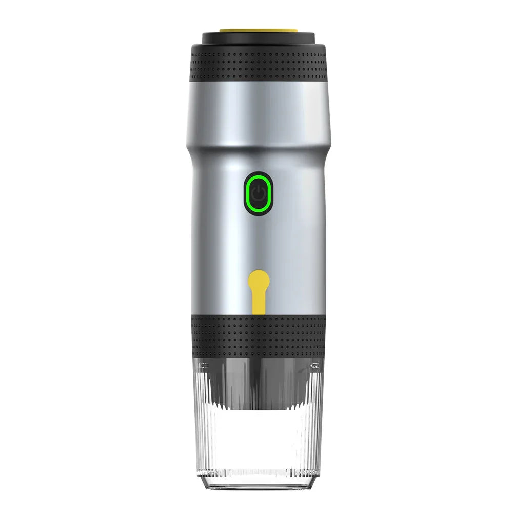 Silver 3-in-1 Portable Electric Espresso Maker - Rechargeable Travel Coffee Machine for Capsules & Ground Coffee - Mekamart Australia