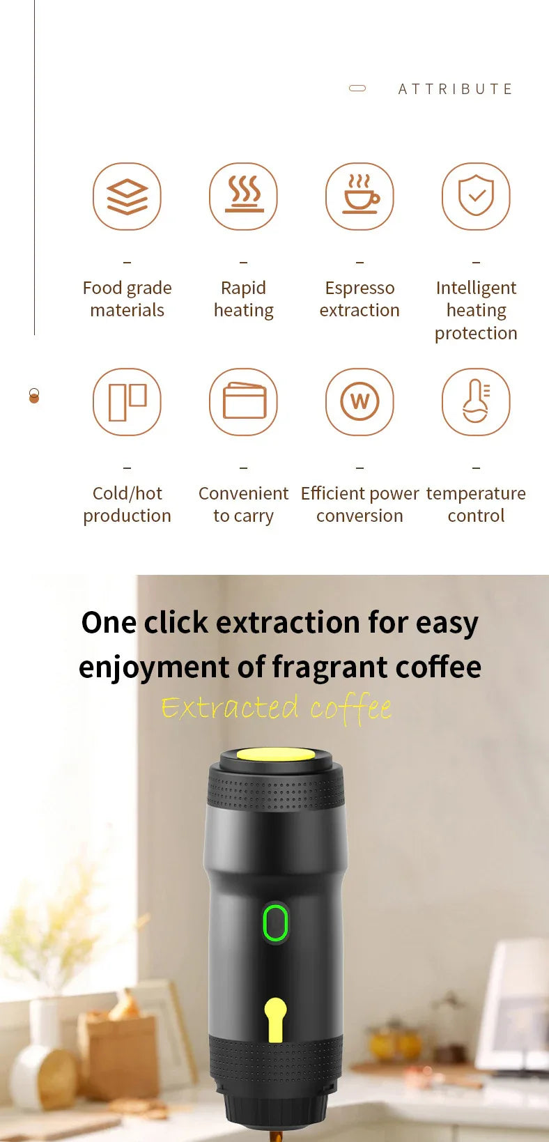 Silver 3-in-1 Portable Electric Espresso Maker - Rechargeable Travel Coffee Machine for Capsules & Ground Coffee - Mekamart Australia