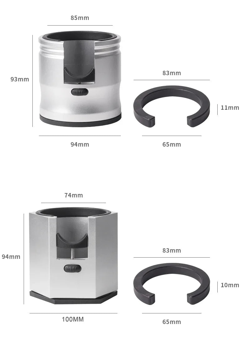 Dark Grey Diamond Professional Aluminum Espresso Tamping Station - Adjustable Portafilter Holder Stand - Mekamart Australia