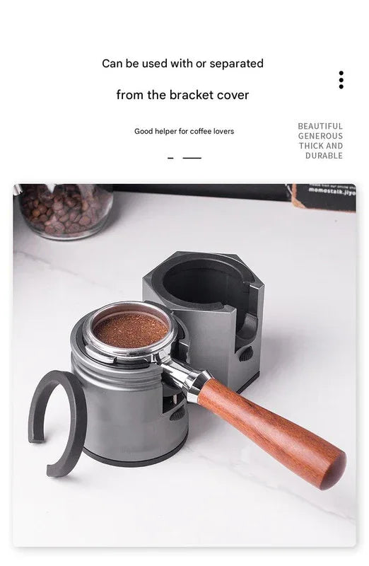 Dark Grey Diamond Professional Aluminum Espresso Tamping Station - Adjustable Portafilter Holder Stand - Mekamart Australia