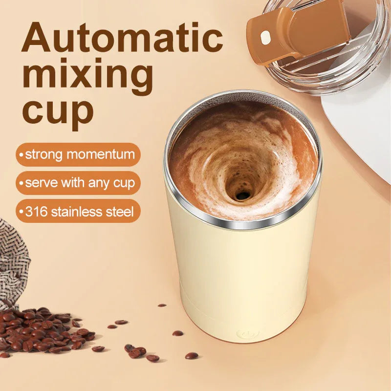 Dark Blue 316 Stainless Steel Rechargeable Electric Self-Stirring Mug - 420ml Automatic Mixing Cup with Magnetic Rotor - Mekamart Australia