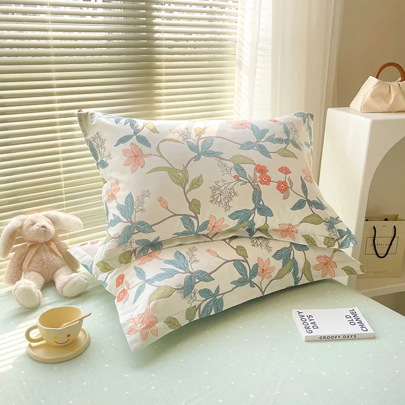 Springtime Is In Full Swing 100% Cotton Pillowcase Set (Pack of 2) - Breathable Standard Size 48x74cm Pure Cotton Pillow Covers - Mekamart Australia