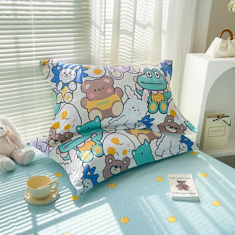 Zoo 100% Cotton Pillowcase Set (Pack of 2) - Breathable Standard Size 48x74cm Pure Cotton Pillow Covers - Mekamart Australia