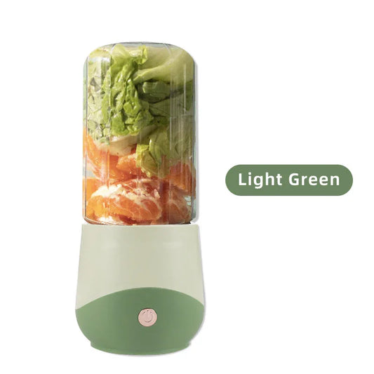 Light Green Compact Portable Blender - USB Rechargeable Mini Juicer Cup with 4 Blades - Mekamart Australia