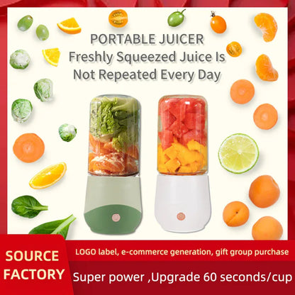 Purple Compact Portable Blender - USB Rechargeable Mini Juicer Cup with 4 Blades - Mekamart Australia