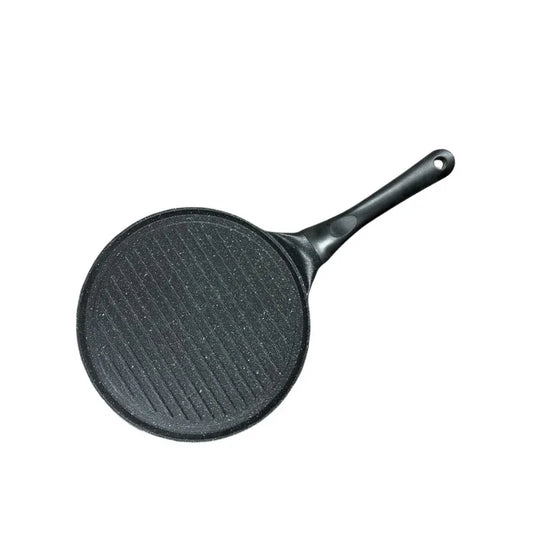 Black Steak + Black Handle (Gas Model) Non-Stick Pancake Pan - 7-Hole Fun Shapes Breakfast Griddle (27cm) - Mekamart Australia