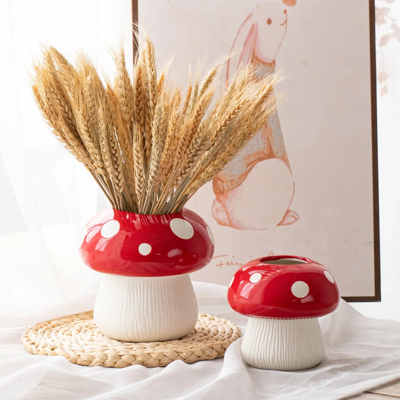 Small Size Black Whimsical Ceramic Mushroom Vase - Decorative Floral & Hydroponic Planter - Mekamart Australia
