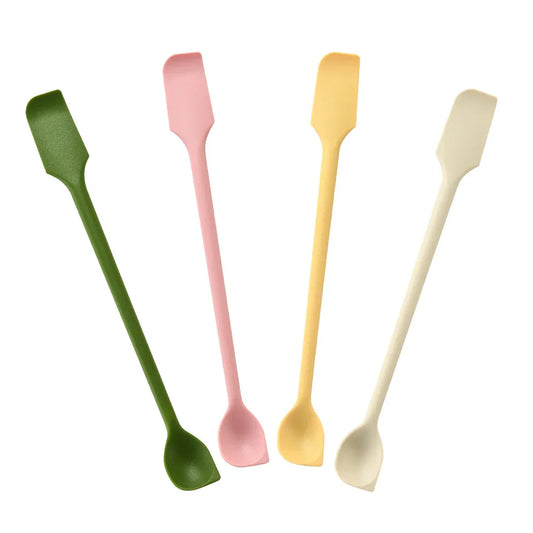 12-Piece Double-Ended Silicone Spatula & Jar Scraper Set - 4 Colors (Yellow, Green, Pink, White) - Mekamart Australia