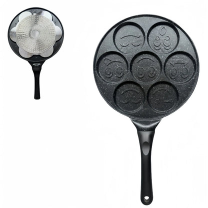 Black Smiley Versatile Non-Stick Frying Pan (27cm) - Induction Ready Skillet for Everyday Cooking - Mekamart Australia