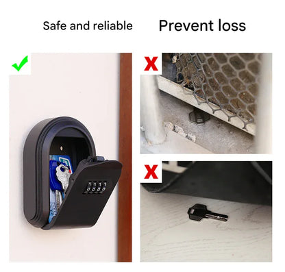 Black 3PCS Wall Mount Plastic Combination Key Lock Box - Secure Key Safe Storage Box - Mekamart Australia