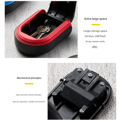 Blue 3PCS Wall Mount Plastic Combination Key Lock Box - Secure Key Safe Storage Box - Mekamart Australia