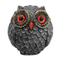 3Pcs Red Small Decorative Resin Owl Figurine - Textured Statue with Blue Eyes - Mekamart Australia