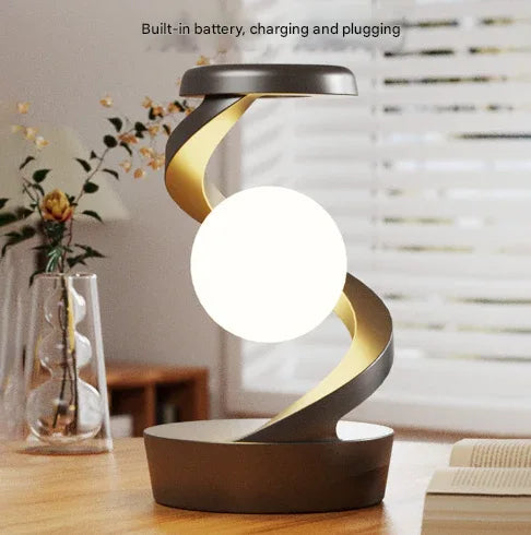 Black Modern Levitating LED Desk Lamp - Spiral Design Atmosphere Light - Mekamart Australia