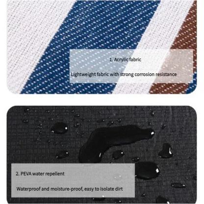 Waterproof Foldable Picnic Blanket with Handle - 2x2m Black and white large grid - Mekamart Australia