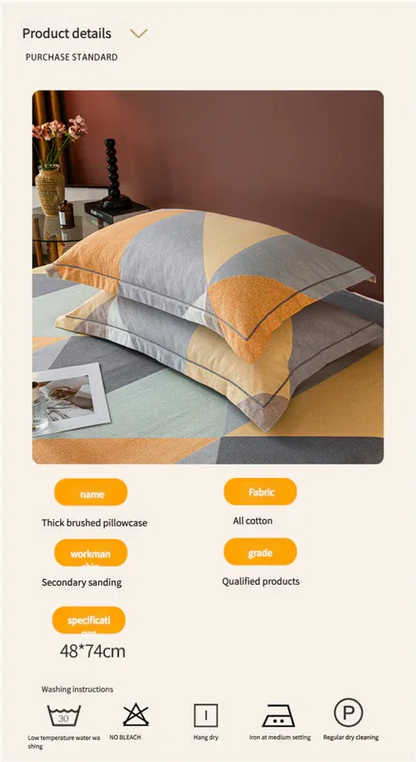 Comfortable cotton pillowcase, double-sided warm design, breathable and skin-friendly - Pink - Mekamart Australia