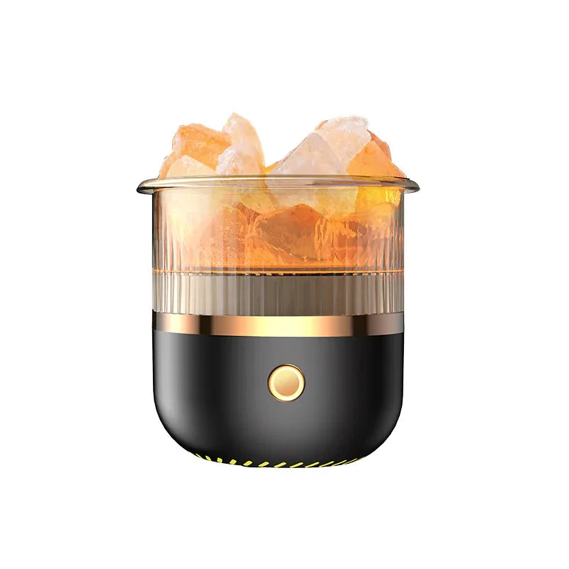 Crystal Humidifier with LED Light - Aromatherapy Diffuser for Home Relaxation(black) - Mekamart Australia