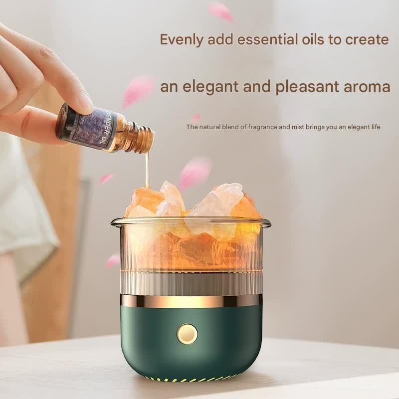 Crystal Humidifier with LED Light - Aromatherapy Diffuser for Home Relaxation(black) - Mekamart Australia