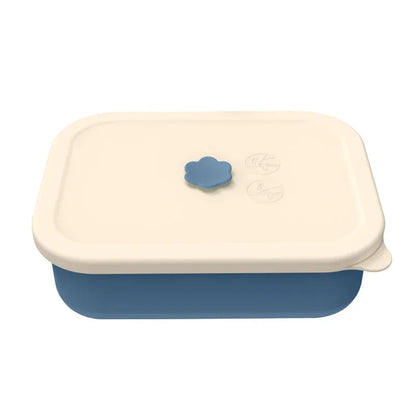 Dark blue Microwave-Safe Silicone Lunch Box with 4 Compartments - Airtight Bento Box for Work and Travel - Mekamart Australia