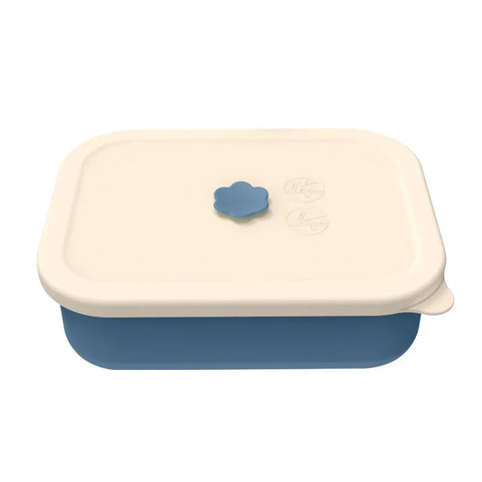 Dark blue Microwave-Safe Silicone Lunch Box with 4 Compartments - Airtight Bento Box for Work and Travel - Mekamart Australia