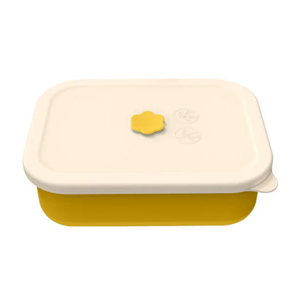 Yellow Microwave-Safe Silicone Lunch Box with 4 Compartments - Airtight Bento Box for Work and Travel - Mekamart Australia