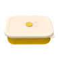 Yellow Microwave-Safe Silicone Lunch Box with 4 Compartments - Airtight Bento Box for Work and Travel - Mekamart Australia