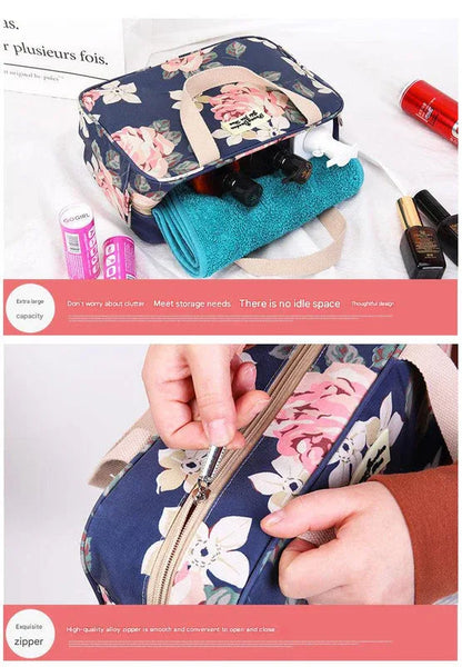 Versatile Portable Handled Bag - Durable Waterproof Fabric, Ideal for Toiletries, Lunch & Travel(Blue elephant) - Mekamart Australia
