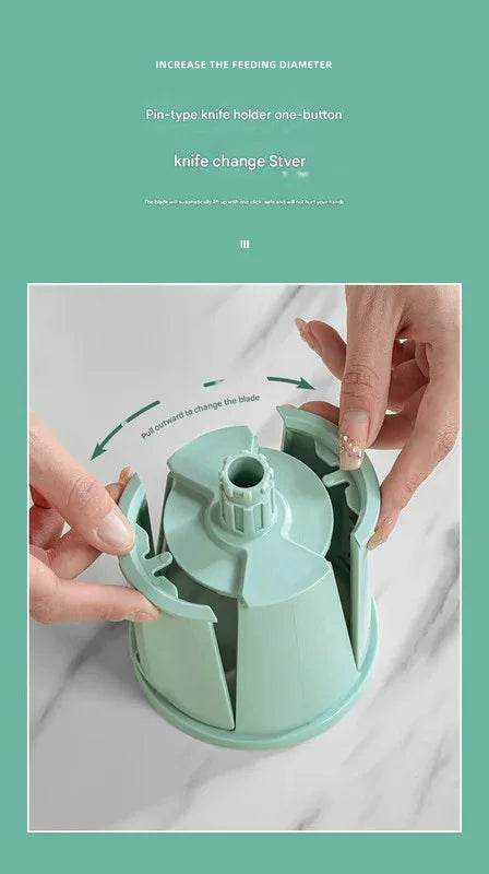 Multi-Function Rotary Vegetable Slicer & Grater - 5 Blade Types (10 Pcs Total) with Storage Box-white - Mekamart Australia