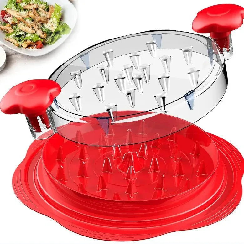 Upgraded Meat Shredder Tool - Rotating Chicken & Pork Puller with Anti-Slip Base & Ergonomic Grips(red) - Mekamart Australia