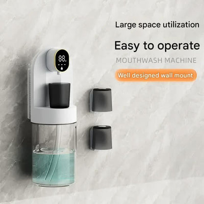 Smart Automatic Mouthwash Dispenser - 4 Adjustable Levels, LED Display, 2000mAh Battery & Magnetic Cups(white) - Mekamart Australia