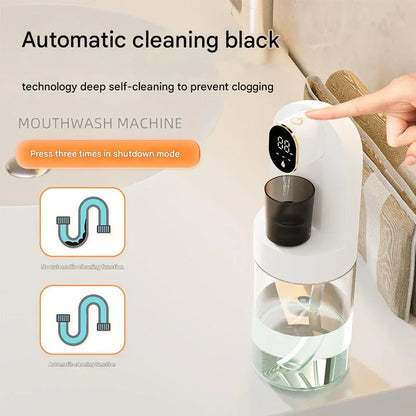 Smart Automatic Mouthwash Dispenser - 4 Adjustable Levels, LED Display, 2000mAh Battery & Magnetic Cups(white) - Mekamart Australia