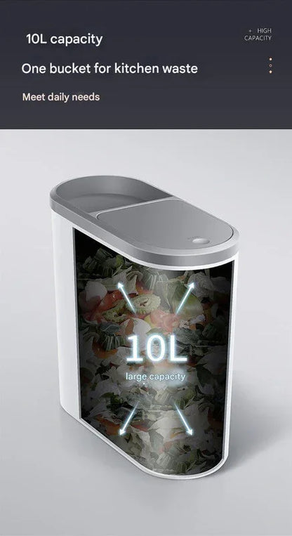 Slim Press-Top Trash Can with Top Storage Compartment - Narrow Design for Bathroom & Small Spaces(White cover + ash bucket) - Mekamart Australia