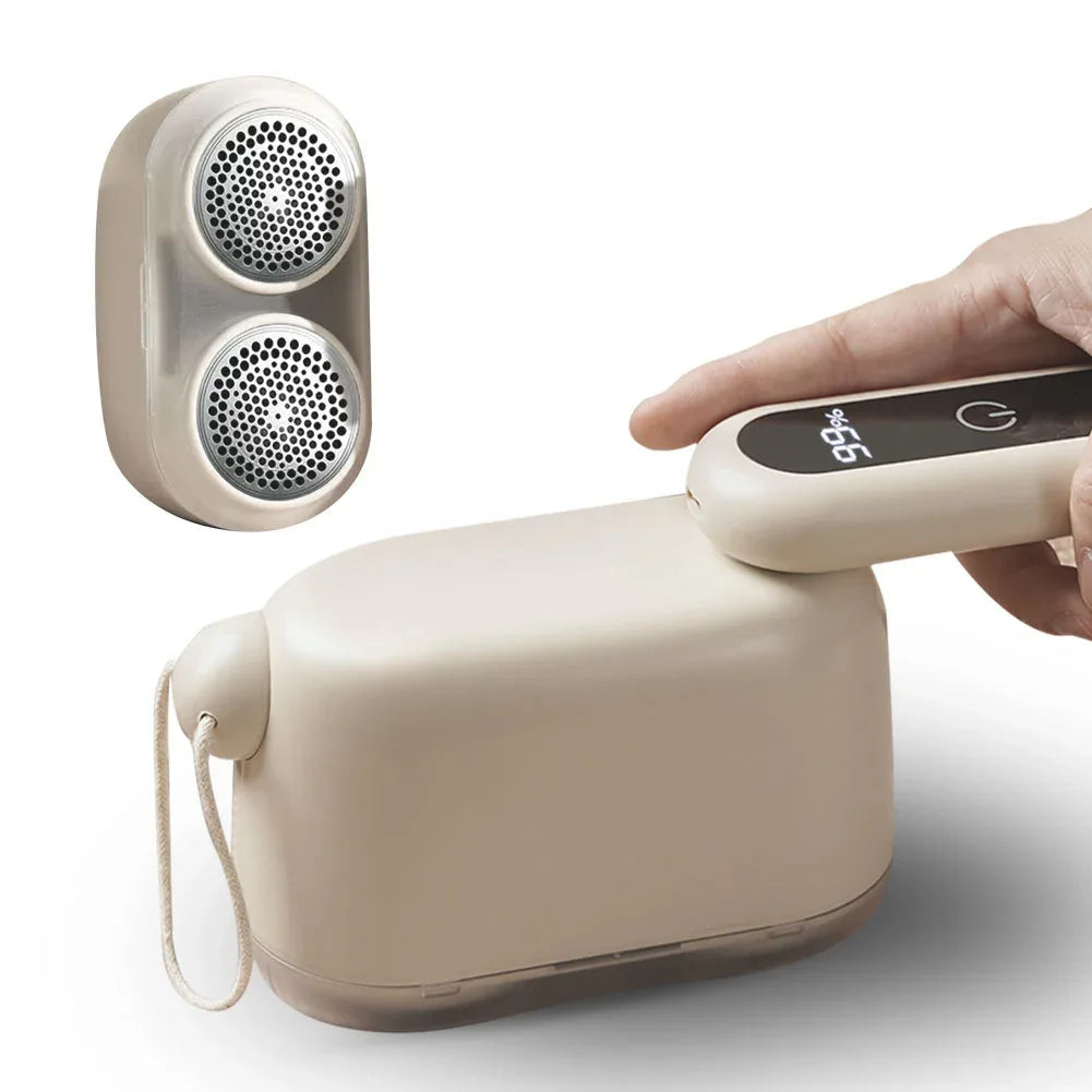 Compact Electric Lint Remover with LED Display & Dual Head - USB Rechargeable(Dark green) - Mekamart Australia