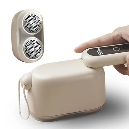 Compact Electric Lint Remover with LED Display & Dual Head - USB Rechargeable(Dark green) - Mekamart Australia