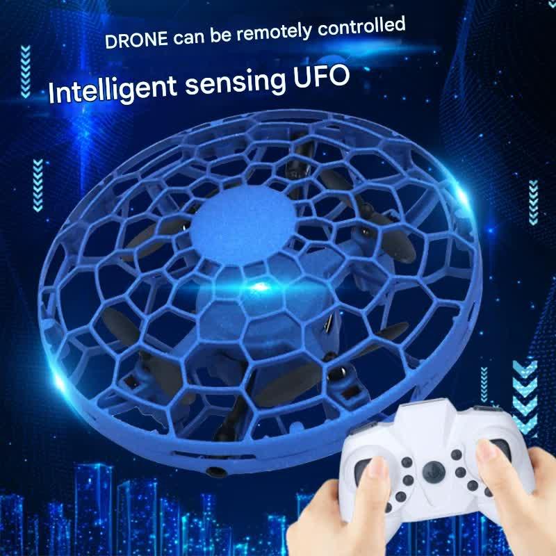 Hand-Controlled UFO Mini Drone with LED Lights & Obstacle Avoidance(pink) - Mekamart Australia