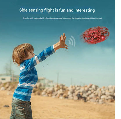 Hand-Controlled UFO Mini Drone with LED Lights & Obstacle Avoidance(pink) - Mekamart Australia