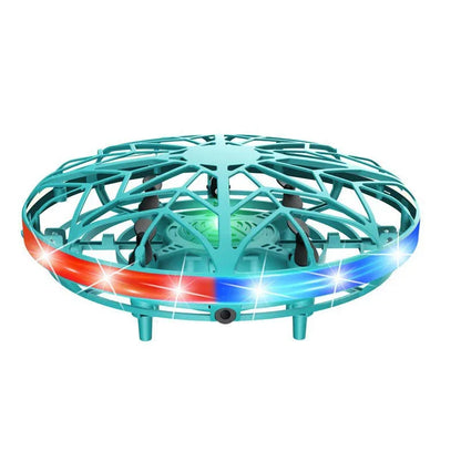 Hand-Controlled UFO Mini Drone with LED Lights & Obstacle Avoidance(green) - Mekamart Australia