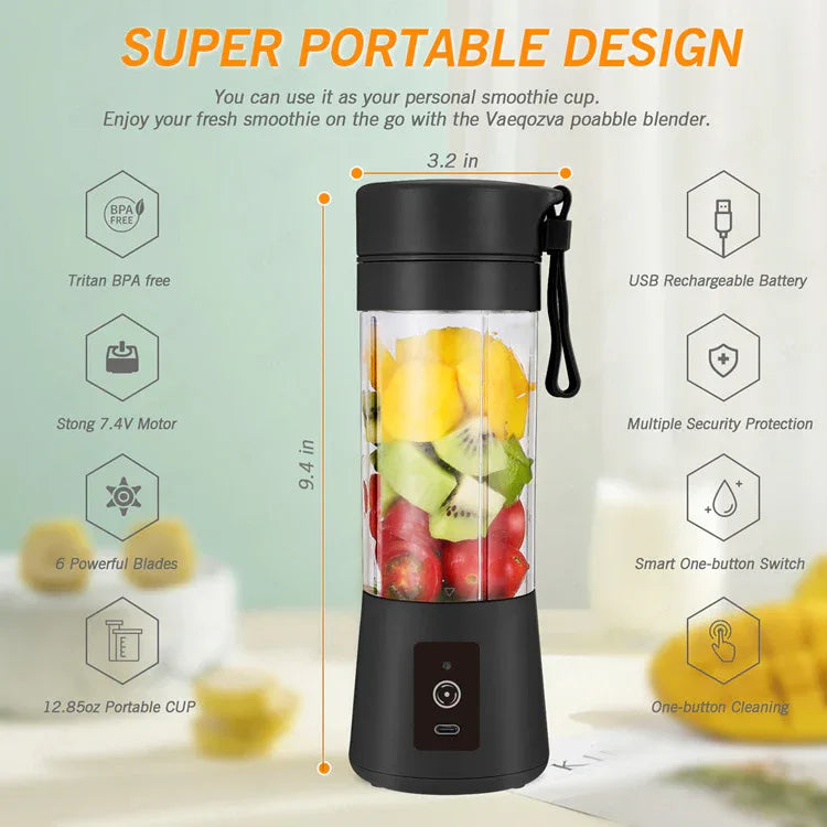 Green Portable Blender USB Rechargeable - Personal Size Smoothie Maker On The Go - Mekamart Australia