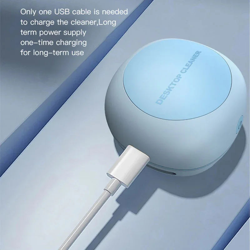 Blue Cordless Tabletop Crumb Sweeper - USB Rechargeable Mini Vacuum for Desk - Mekamart Australia