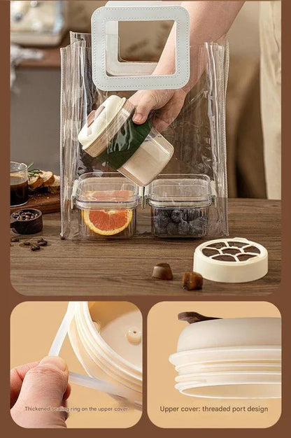 2-in-1 Ice Cube Maker Tumbler - Portable Cup with Integrated Silicone Ice Tray & Lid (1 cup + 3 ice tray) - Mekamart Australia