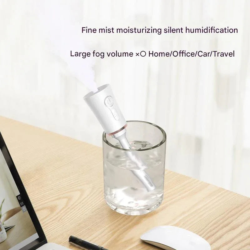 Red 2 in 1 Cool Mist Humidifier and Facial Moisturizer - USB Rechargeable Portable Nano Sprayer - Mekamart Australia