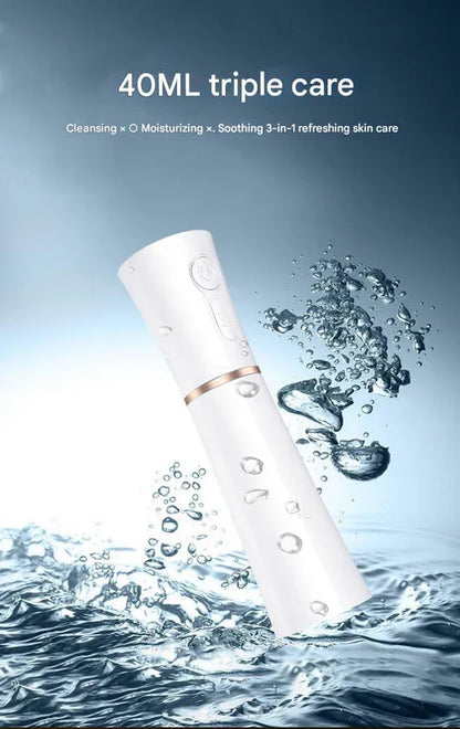 Red 2 in 1 Cool Mist Humidifier and Facial Moisturizer - USB Rechargeable Portable Nano Sprayer - Mekamart Australia