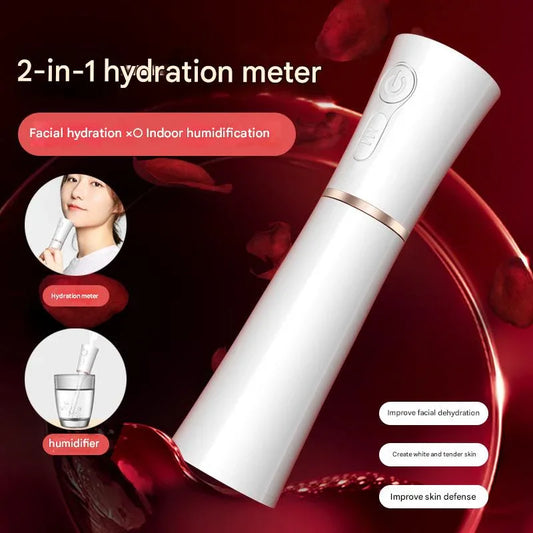 White 2 in 1 Cool Mist Humidifier and Facial Moisturizer - USB Rechargeable Portable Nano Sprayer - Mekamart Australia