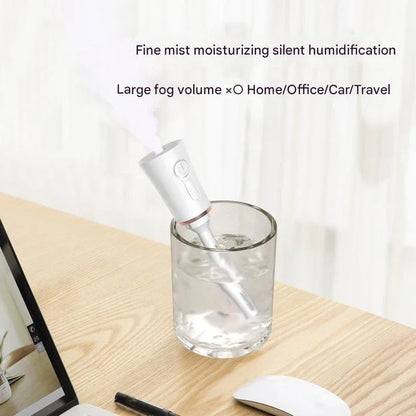 White 2 in 1 Cool Mist Humidifier and Facial Moisturizer - USB Rechargeable Portable Nano Sprayer - Mekamart Australia