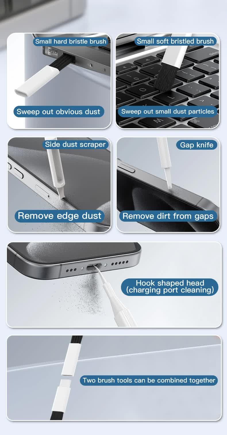 Black 22-in-1 Electronics Cleaning Kit - for Keyboards, Airpods, Laptops, Cell Phones, Cameras - Mekamart Australia