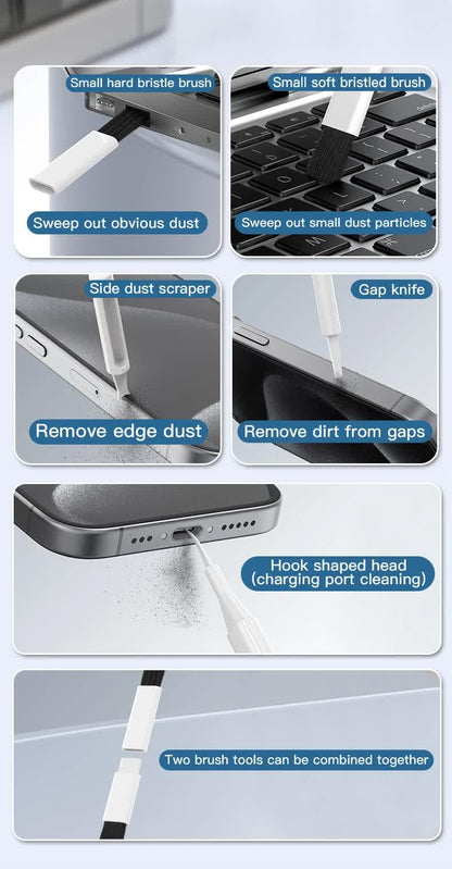Black 22-in-1 Electronics Cleaning Kit - for Keyboards, Airpods, Laptops, Cell Phones, Cameras - Mekamart Australia