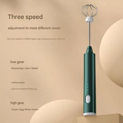 Pink Cordless Egg Beater & Cream Whipper - USB Powered Hand Mixer(Balloon Head) - Mekamart Australia