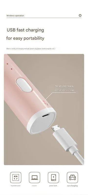 Pink Cordless Egg Beater & Cream Whipper - USB Powered Hand Mixer(Balloon Head) - Mekamart Australia