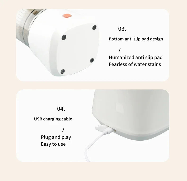 Gray Electric Citrus Juicer Press - Portable, Large Caliber, One-Click Operation(3.7v 1500 mAh battery) - Mekamart Australia