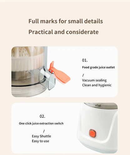 Gray Electric Citrus Juicer Press - Portable, Large Caliber, One-Click Operation(7.4v1600mAh battery) - Mekamart Australia